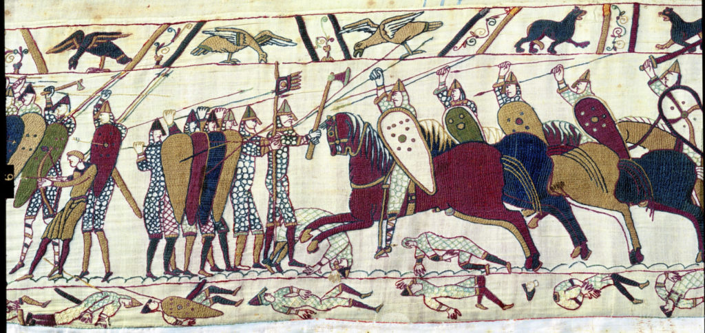 Kavallerie der Normannen auf dem Teppich von Bayeux